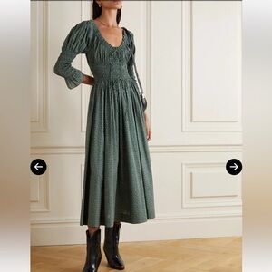 Doen Kaira Dress in Evergreen Winter Ditsy Print, size small